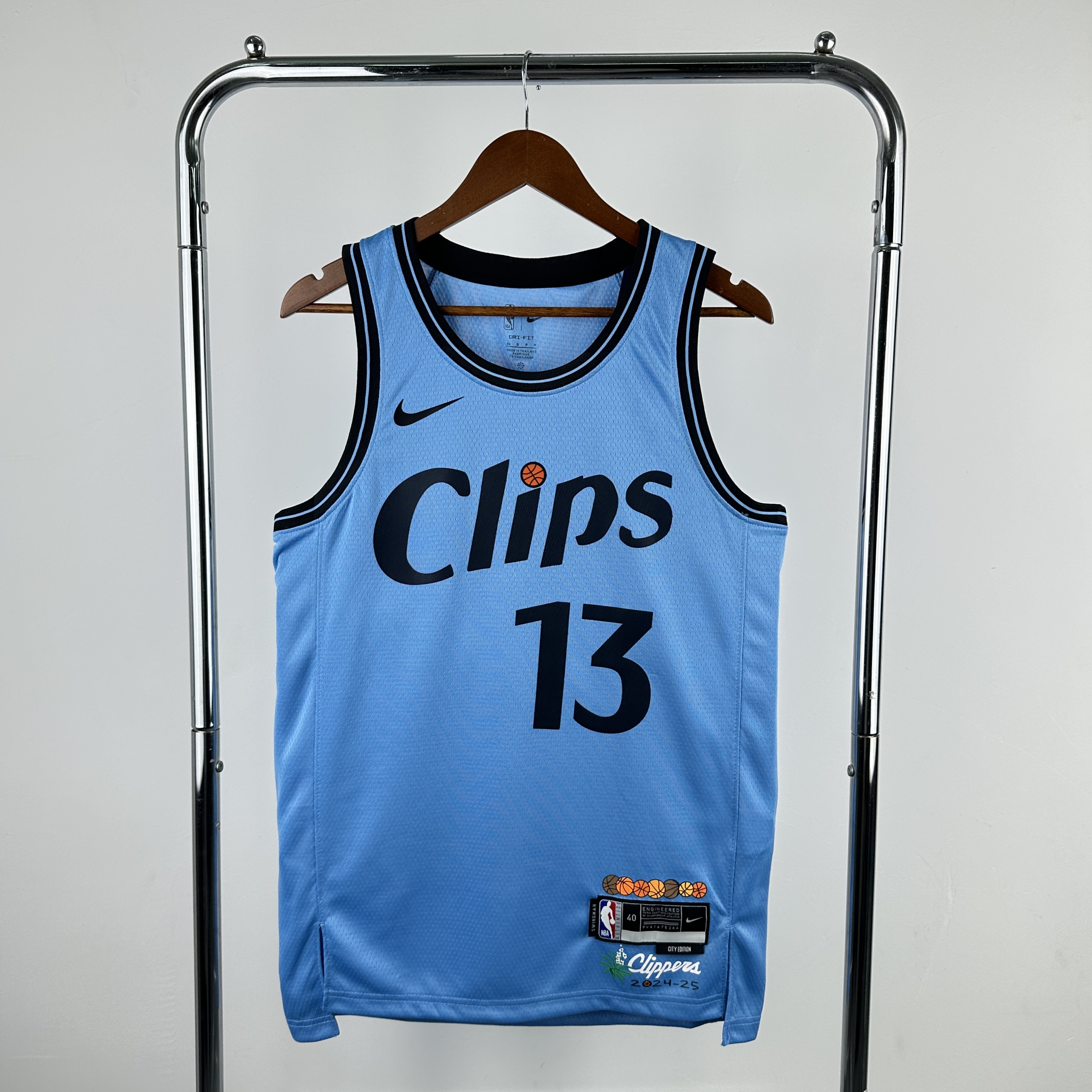 Men Los Angeles Clippers #13 George Light Blue City Edition Season Nike 2025 NBA Jersey